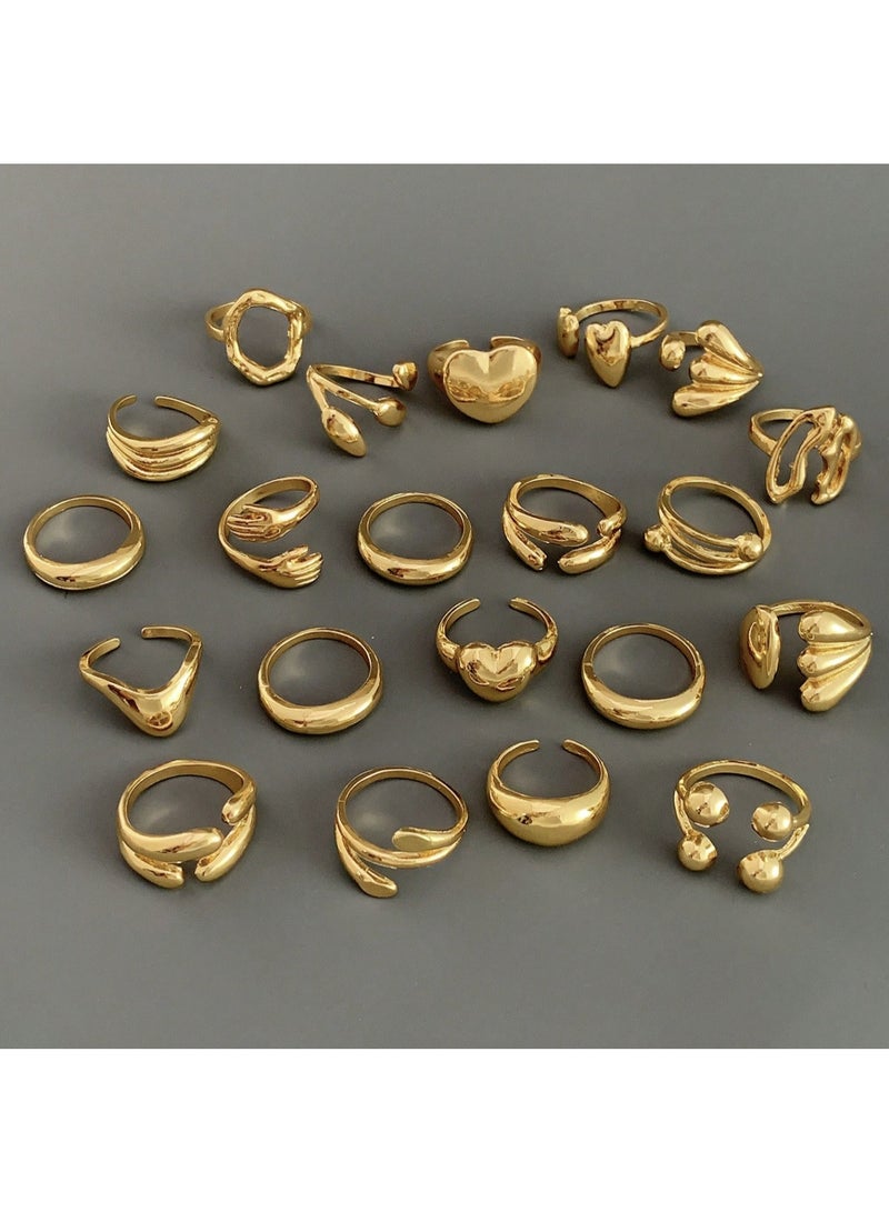 ڤيا مجموعة خواتم نسائية هندسية بتصميم قلب – 10 قطع - Image 2